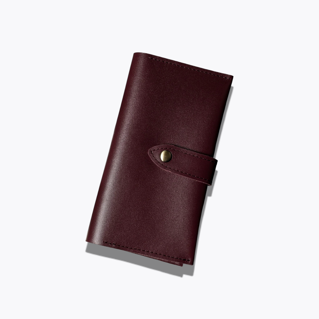 Burgundy Heritage | Handcrafted Deep Wine Leather Wallet with Brass Fastener