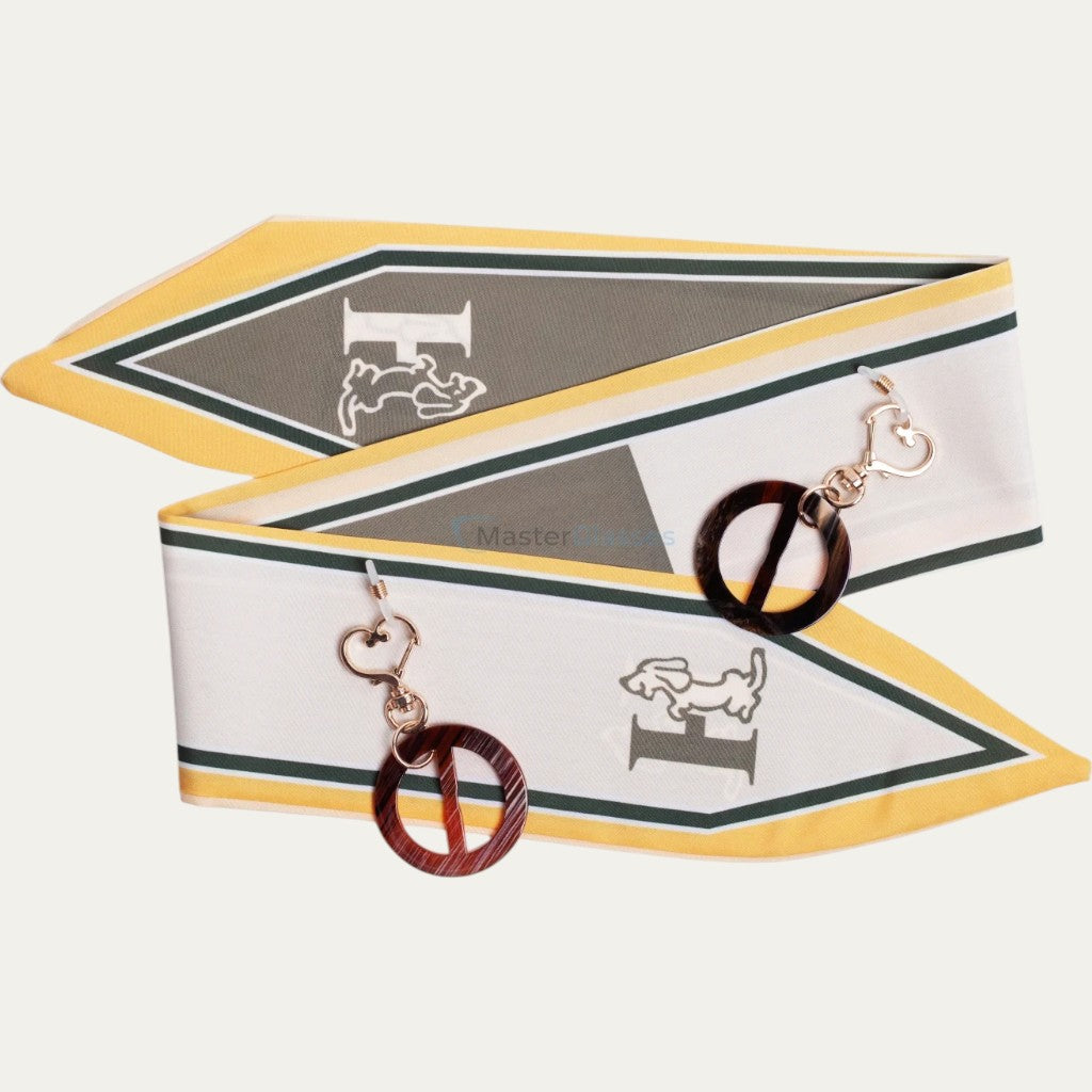 Noble Greyhound Eyewear Ribbon | Printed Fabric & Tortoise Acetate Accents