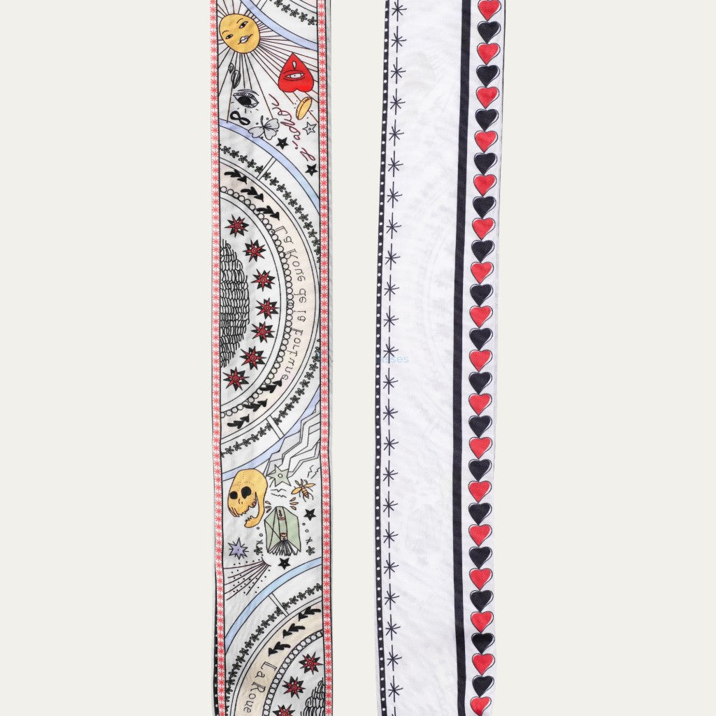 Mystic Fortune Eyewear Ribbon | Tarot Print Fabric & Bold Red Acetate Links