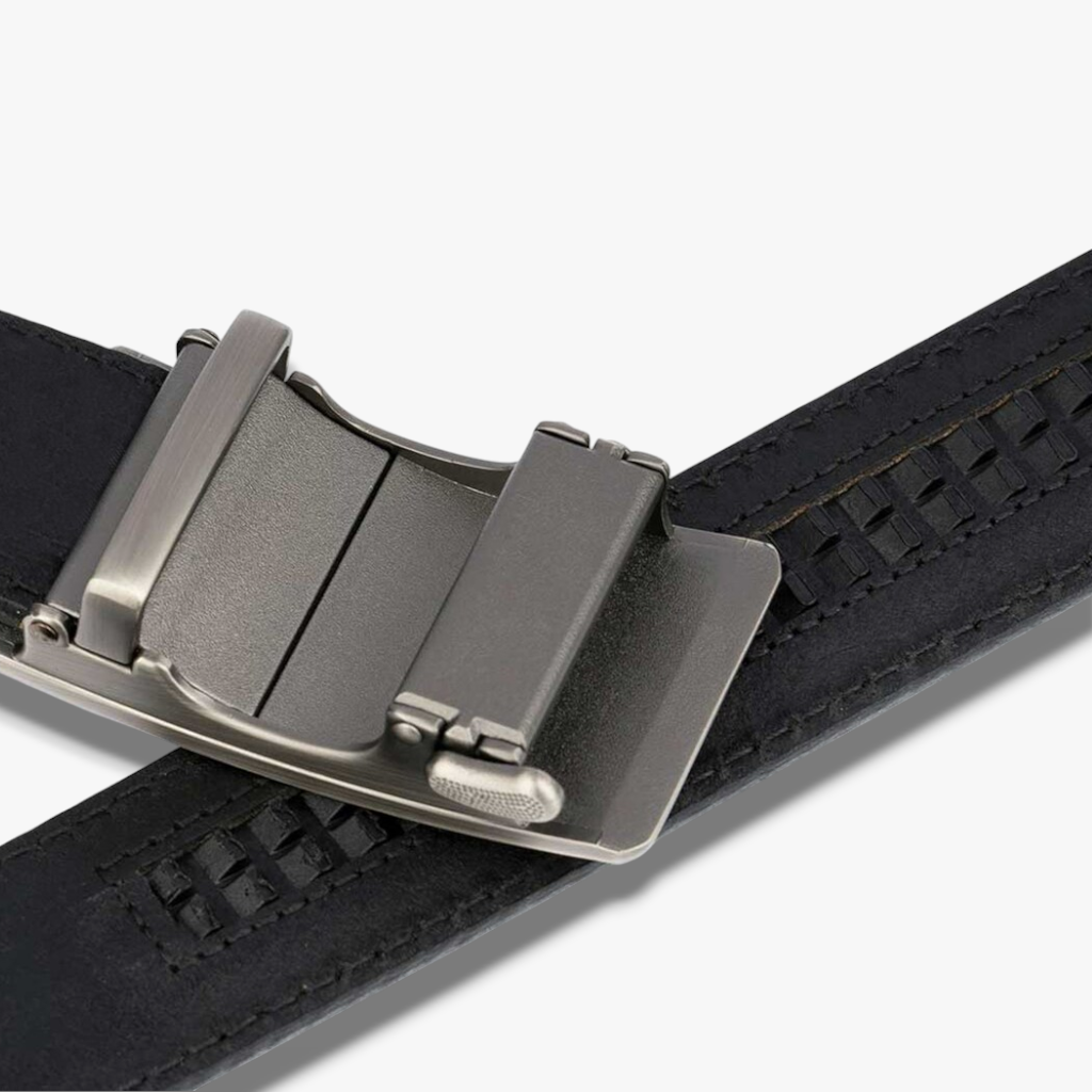Urban Tech Slate | Smooth Charcoal Leather Belt with Automatic Matte Buckle
