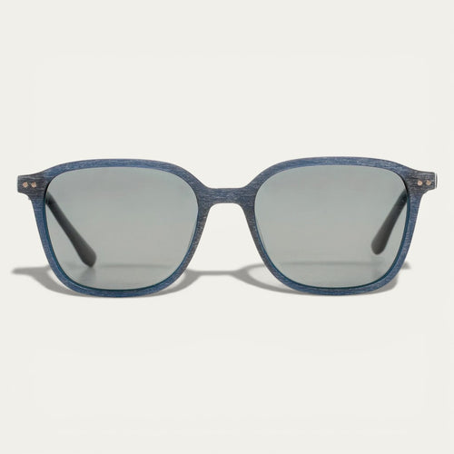 Blue Wood Texture Sunglasses | Dark Blue Frame with Wood Grain Finish