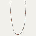 Eco Wood & Beads Eyewear Chain | Black Seed Beads & Caramel Wooden Accents