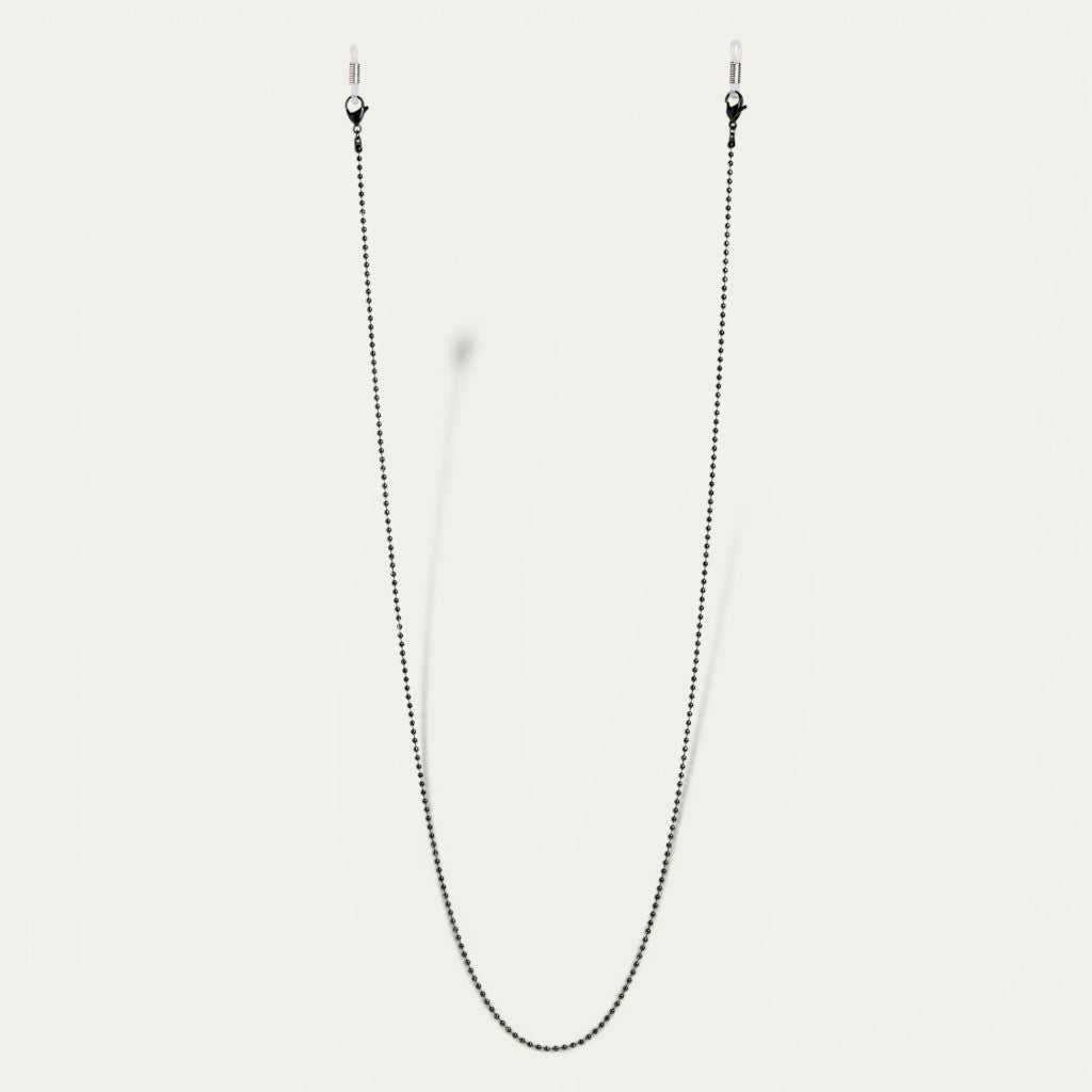 Rock Black Eyewear Chain | Metallic Black Beaded Accessory