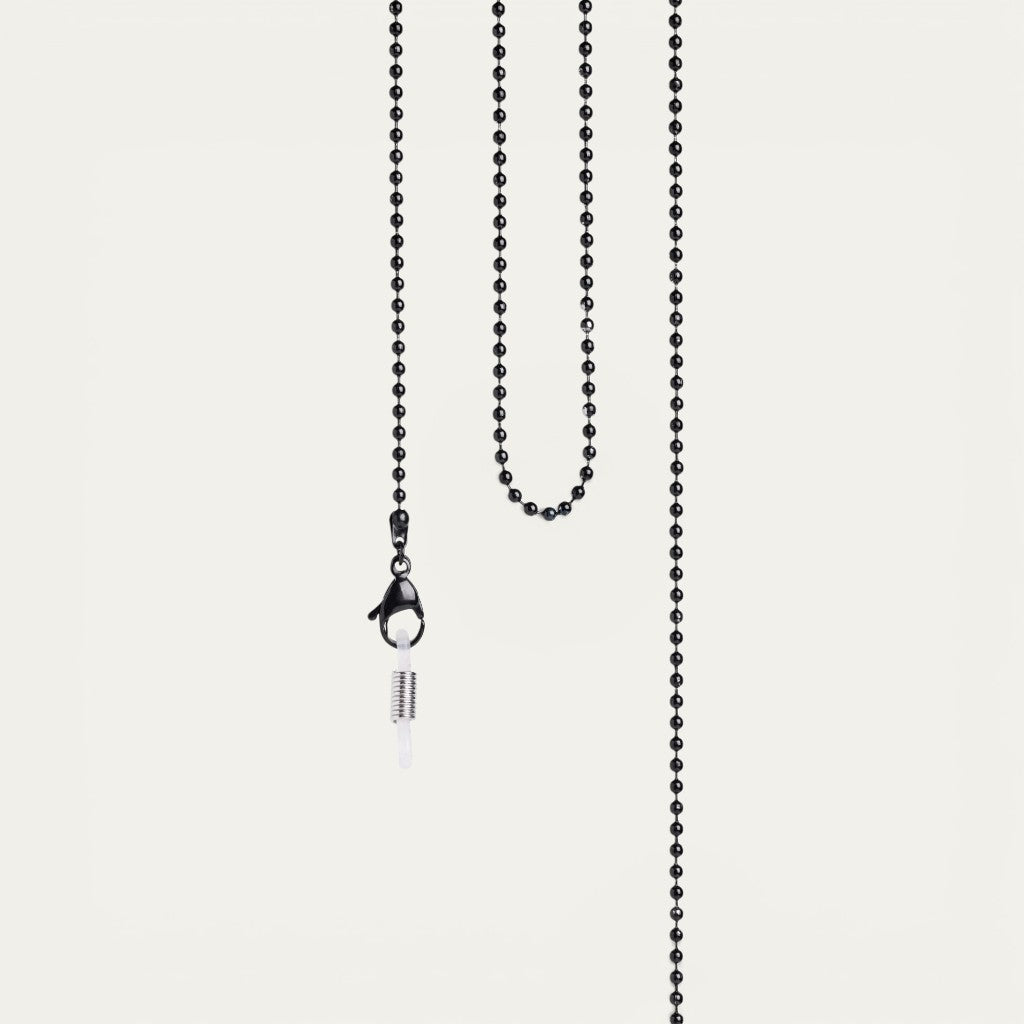 Rock Black Eyewear Chain | Metallic Black Beaded Accessory