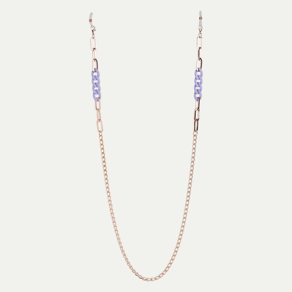 Lavender & Gold Eyewear Chain | Mixed Link Acrylic & Metal Accessory