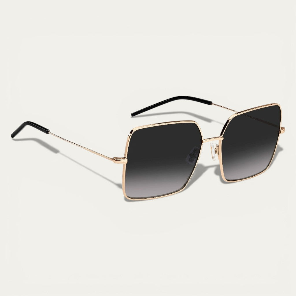 Gold Square Gradient Sunglasses | Square Metal Frame & Gradient Lenses