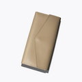 Sandstone Envelope | Minimalist Beige Leather Wallet with Magnetic Closure