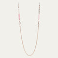Pink & Gold Eyewear Chain | Mixed Link Metal & Pink Acetate Accessory