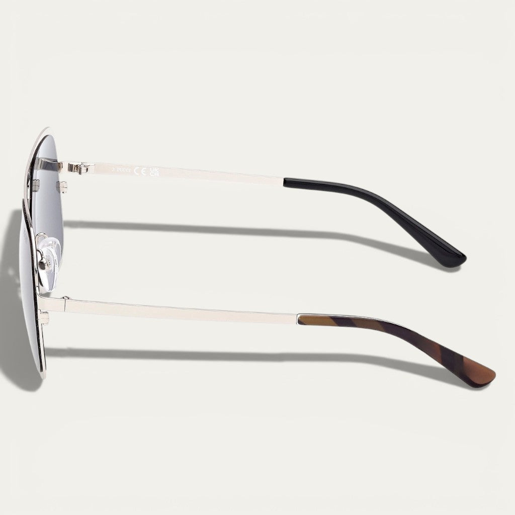 Pucci Aviator Sunglasses | Silver Metal Frame & Grey Lenses