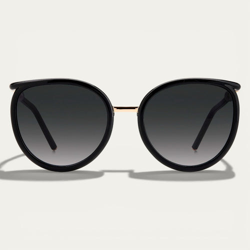 Carolina Pearl Sunglasses | Black Round Frame with Pearl Detail