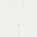 Double Silver Eyewear Chain | Cascading Layered Chain with Silver Bar Pendants