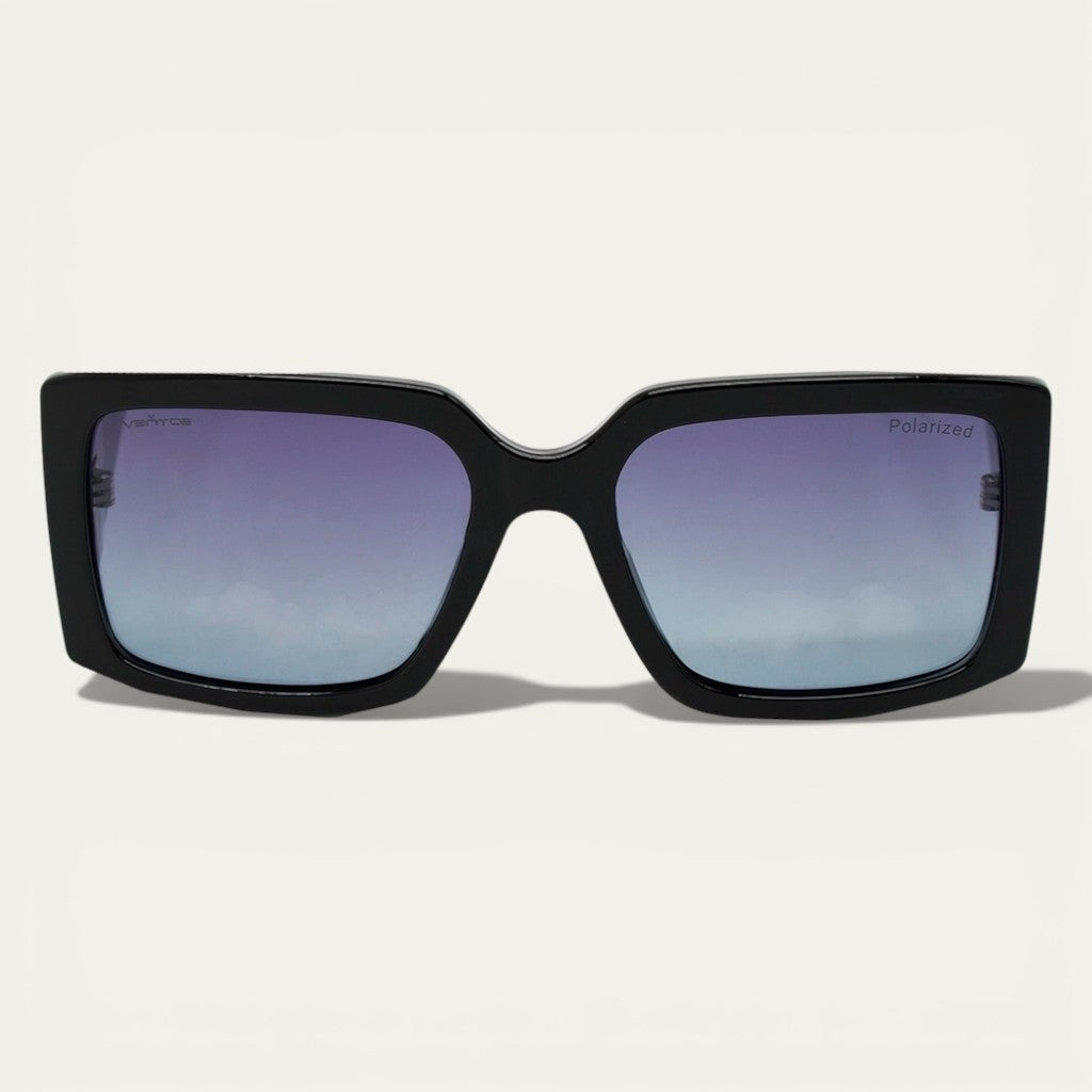 Black Square Gradient Sunglasses | Bold Frame & Polarized Lenses