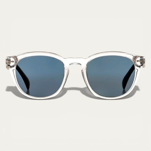 Crystal Wood Style Sunglasses | Clear Frame & Blue Lenses