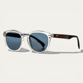 Crystal Wood Style Sunglasses | Clear Frame & Blue Lenses