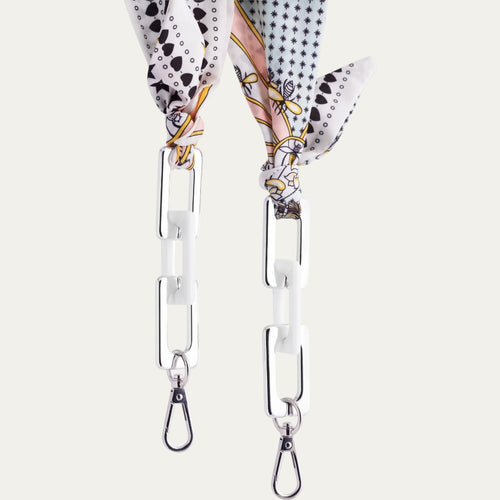 Avant-Garde Star Eyewear Ribbon | Printed Fabric & Bold White Links