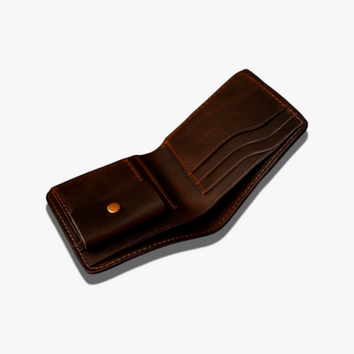 Copper Bifold | Handcrafted Saddle Leather Wallet with Amber Stitching