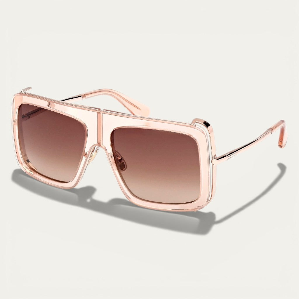 Max Mara Shield Sunglasses | Pink Frame & Brown Gradient Lenses