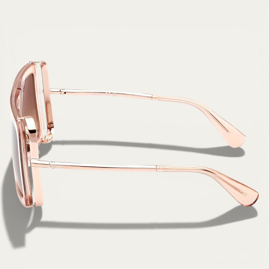 Max Mara Shield Sunglasses | Pink Frame & Brown Gradient Lenses