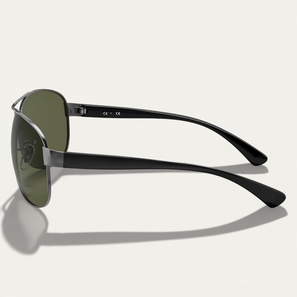 Navigator Gunmetal Aviator Sunglasses | Dark Green Lenses