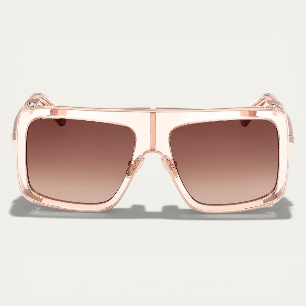 Max Mara Shield Sunglasses | Pink Frame & Brown Gradient Lenses