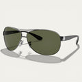Navigator Gunmetal Aviator Sunglasses | Dark Green Lenses