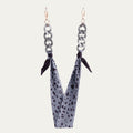Grey Leopard Eyewear Ribbon | Printed Fabric & Bold Grey Acetate Links